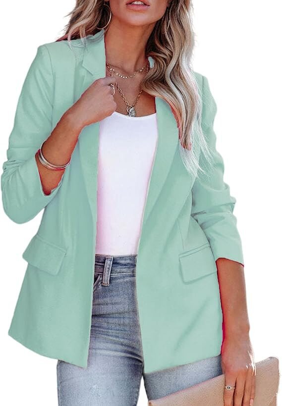 Dames getailleerde blazer met reverskraag in Lichtgroen