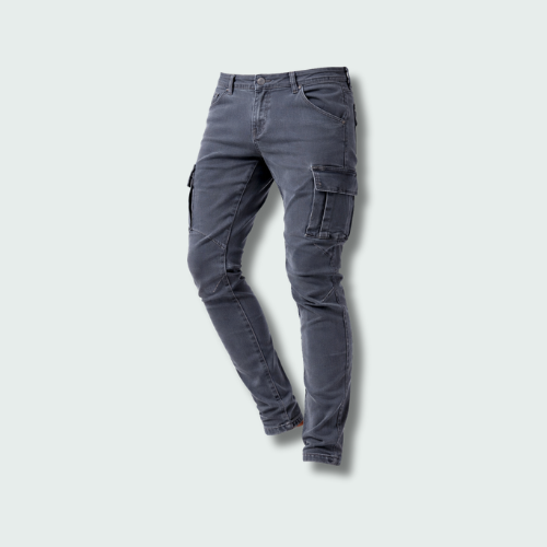 Heren Cargo Jeans Met Slim Fit En Zijzakken detailfoto 1