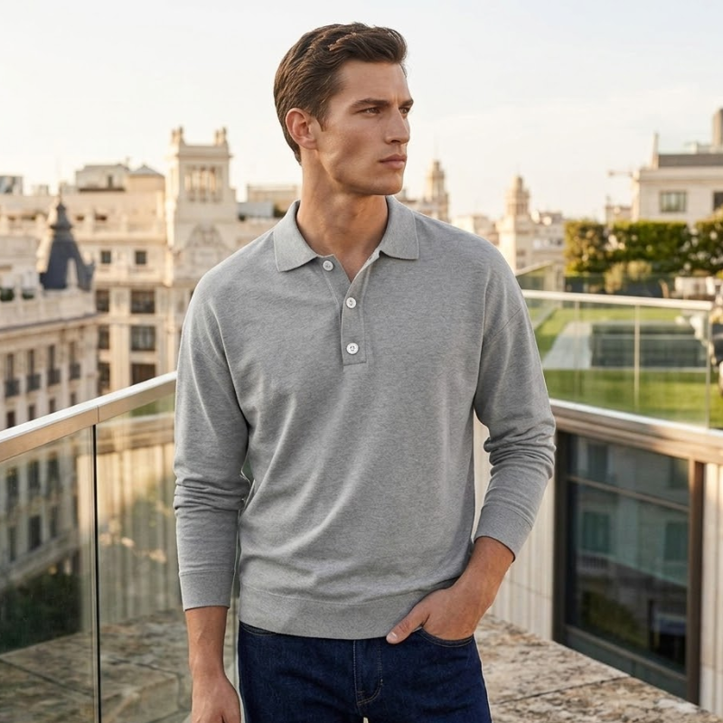 Casual Polo trui met lange mouwen voor heren Modehuis-Nederland