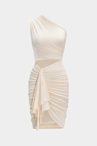 Dames Asymmetrische One Shoulder Feest Jurk Mini