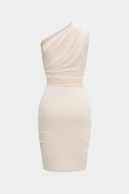Dames Asymmetrische One Shoulder Feest Jurk Mini