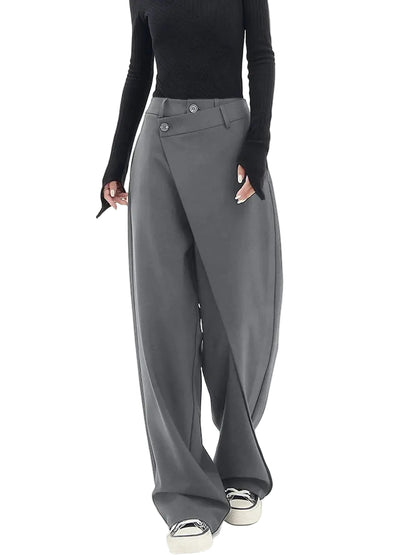 Dames Asymmetrische Wijde Broek Wide Leg