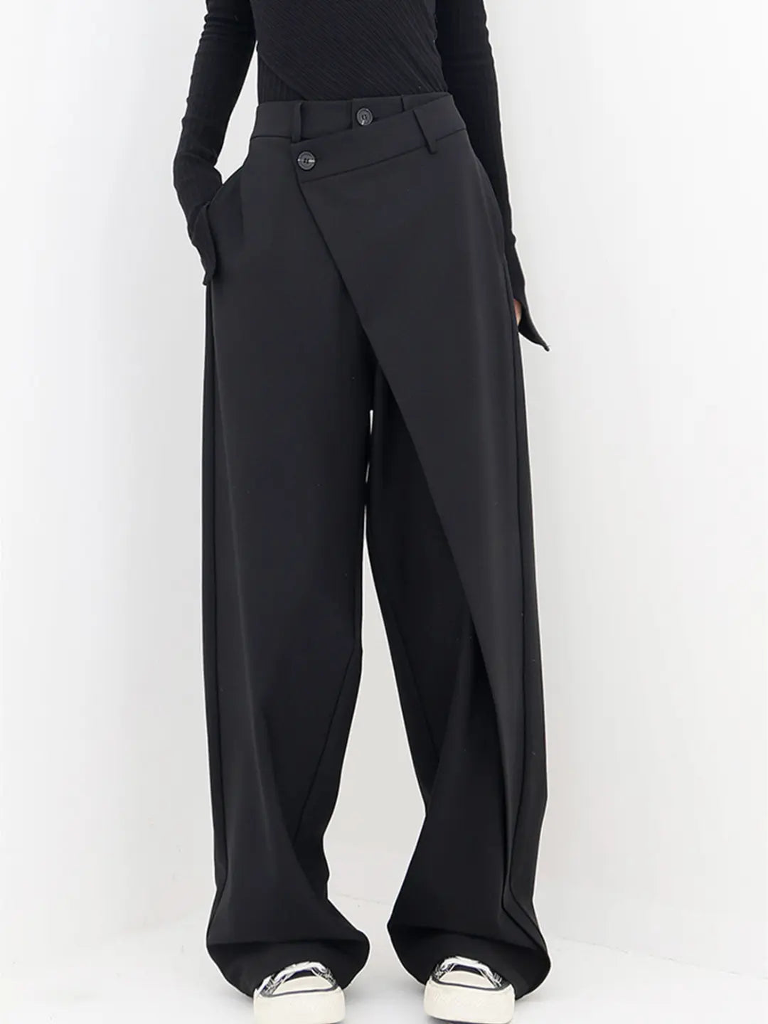Dames Asymmetrische Wijde Broek Wide Leg