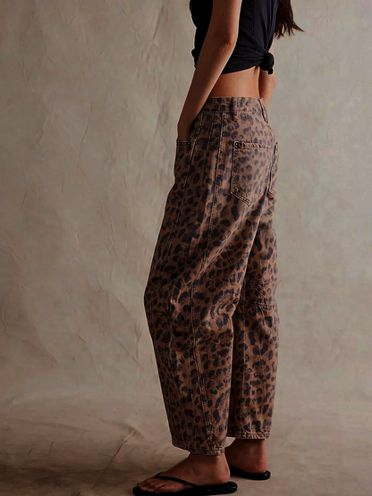 Dames Barrel Leg Jeans Cropped Lang