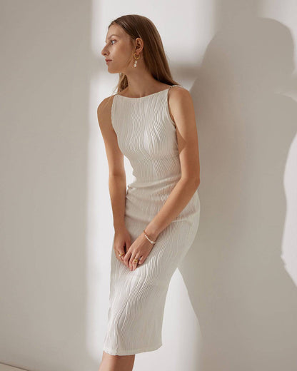 Dames Bodycon Mouwloze Jurk Midi