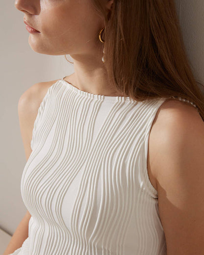 Dames Bodycon Mouwloze Jurk Midi
