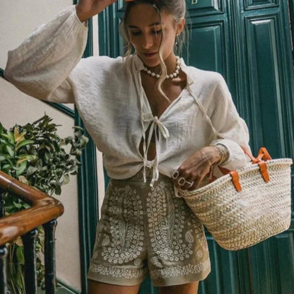 Dames Boho Short Hoge Taille