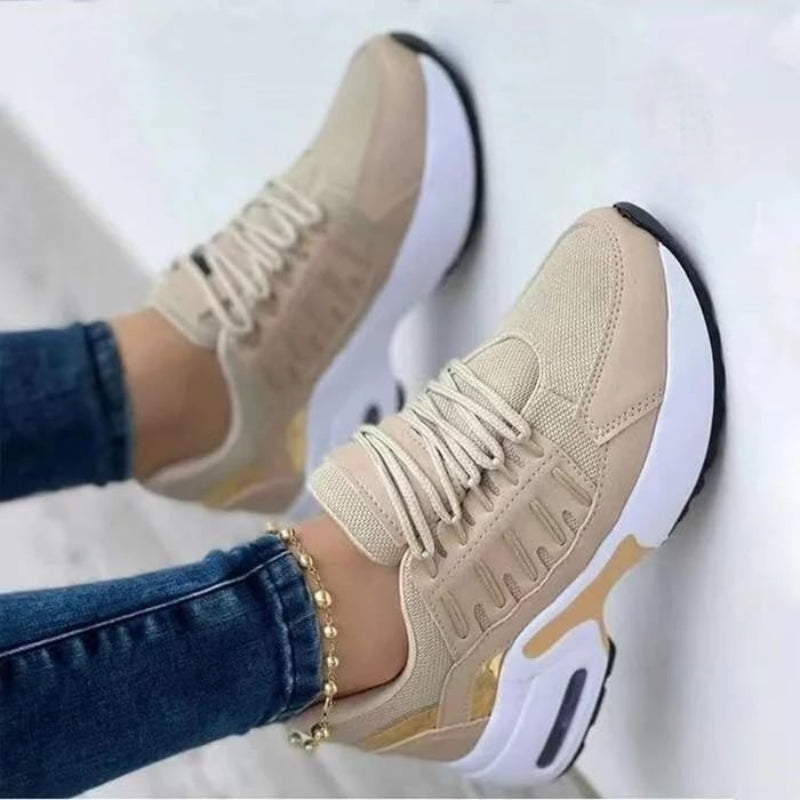 Dames Chunky Sneakers Lace-Up Platform