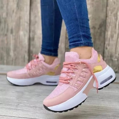 Dames Chunky Sneakers Lace-Up Platform