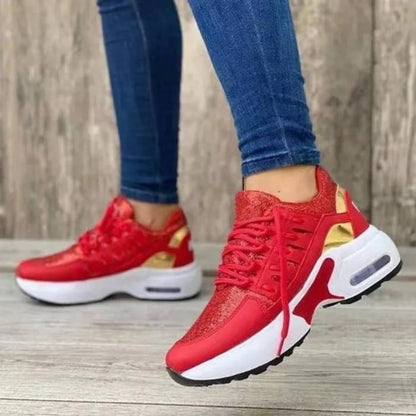 Dames Chunky Sneakers Lace-Up Platform
