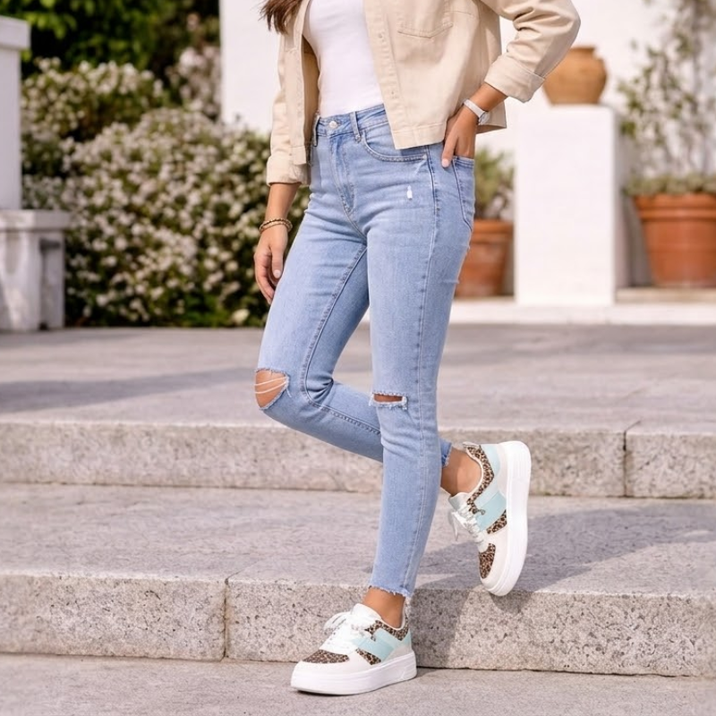 Dames Color Block Platform Sneakers Chunky Modehuis-Nederland