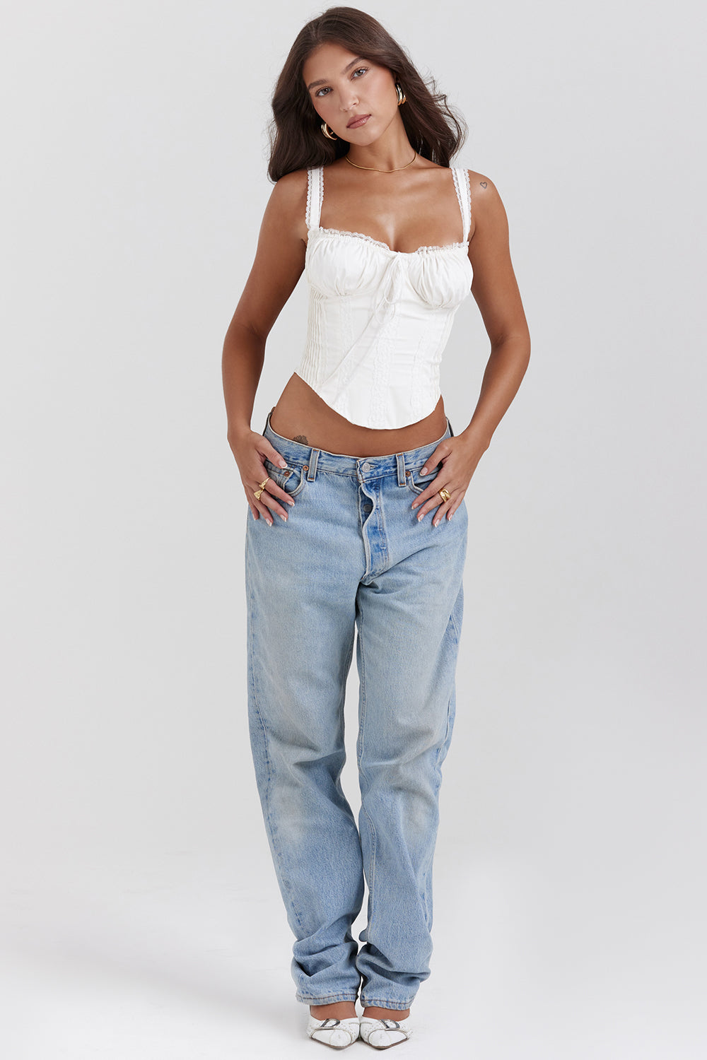 Dames Coquette Lace Corset Top Bustier