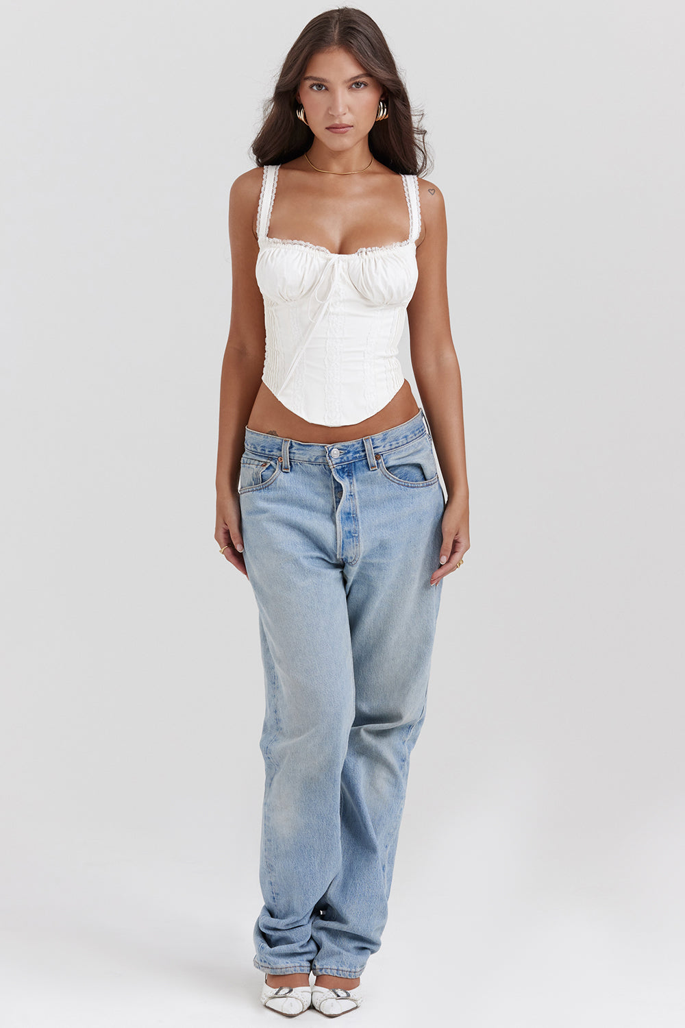 Dames Coquette Lace Corset Top Bustier