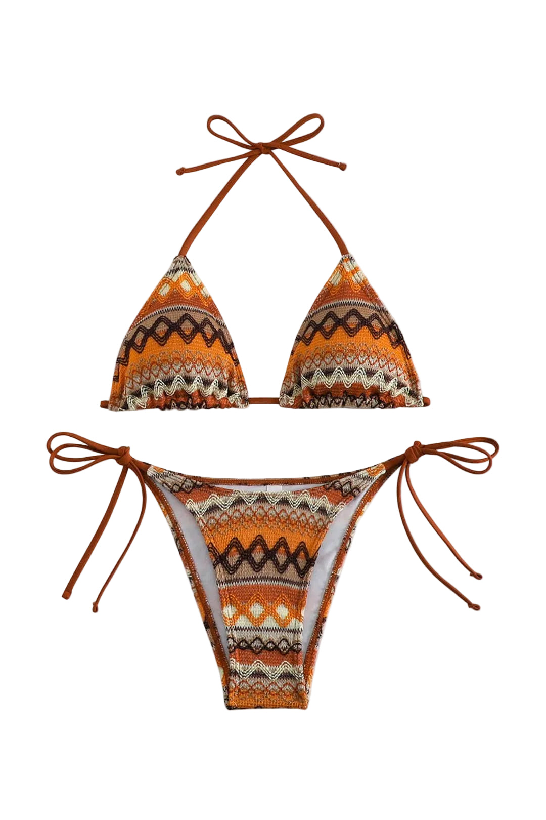 Dames Crochet Triangle Bikini Set Boho