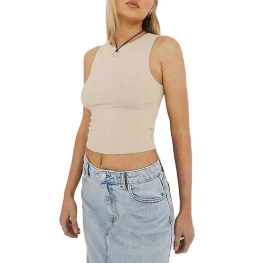 Dames Crop Top Mouwloos Fitted Tank Top