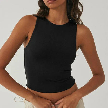 Dames Crop Top Mouwloos Fitted Tank Top