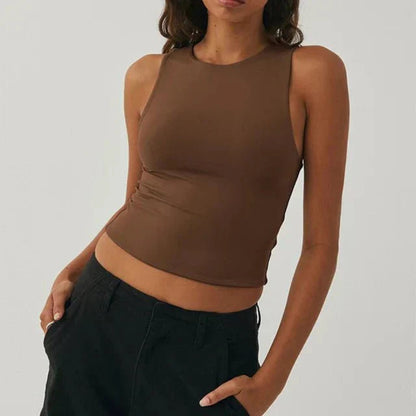 Dames Crop Top Mouwloos Fitted Tank Top