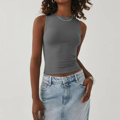 Dames Crop Top Mouwloos Fitted Tank Top