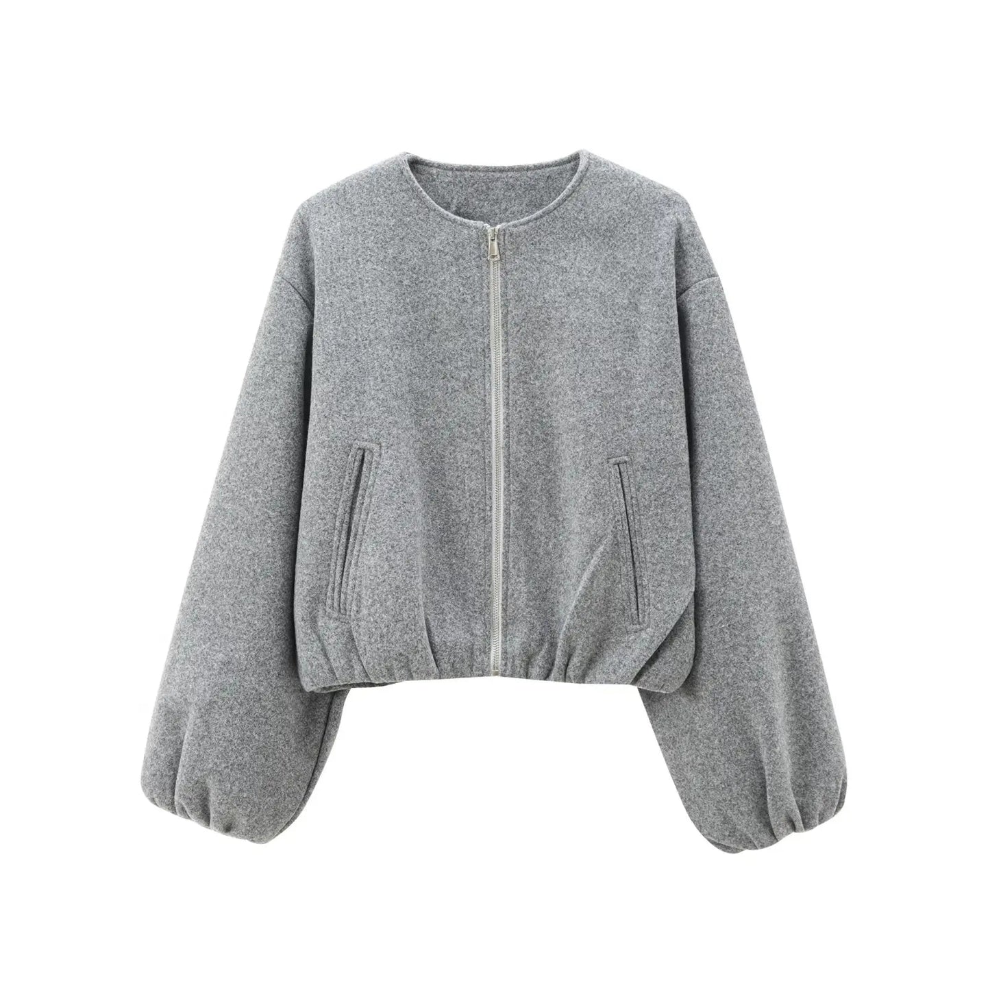 Dames Cropped Bomberjack Pofmouwen