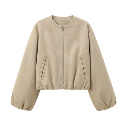 Dames Cropped Bomberjack Pofmouwen