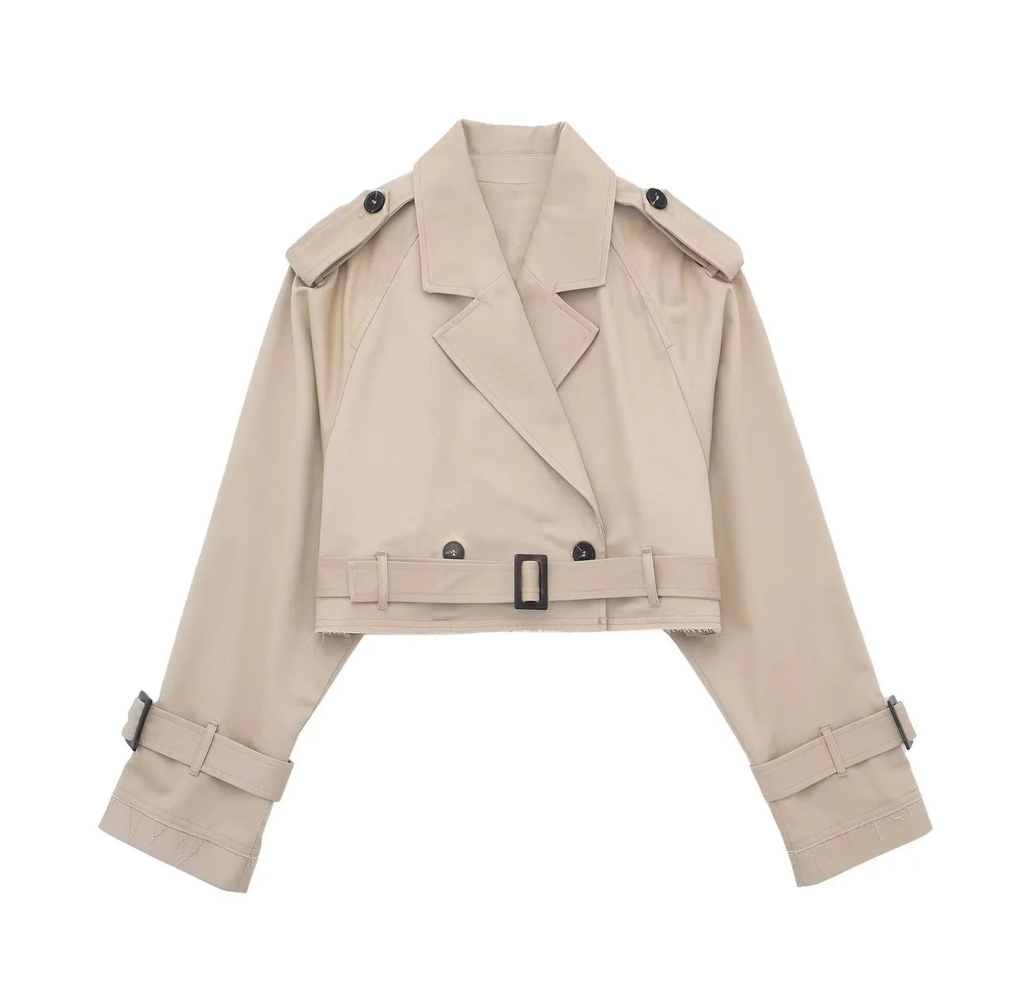Dames Cropped Trenchcoat Tussenjas
