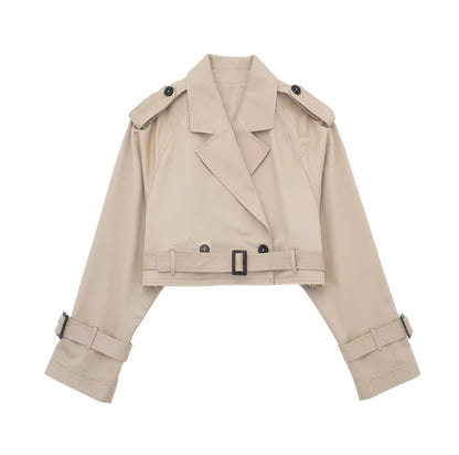 Dames Cropped Trenchcoat Tussenjas