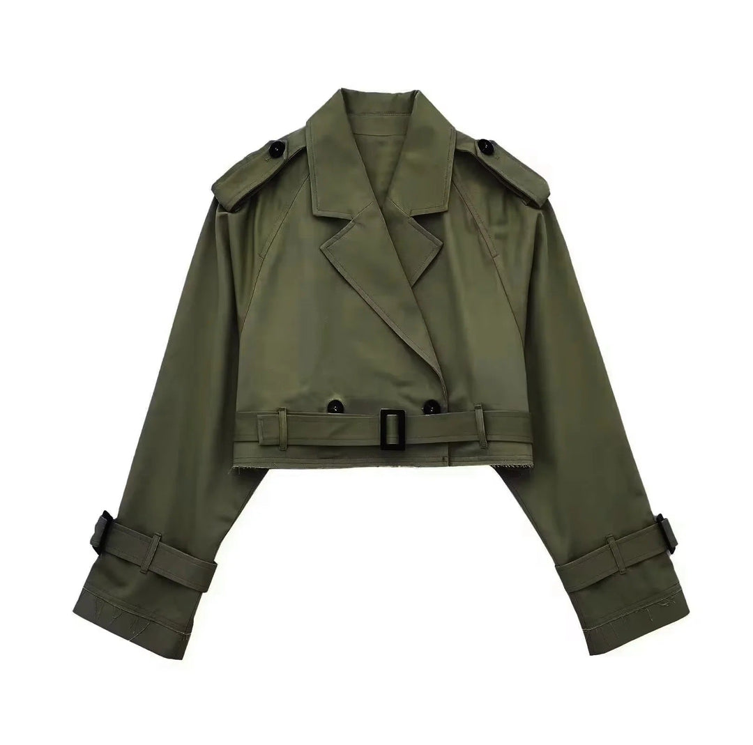 Dames Cropped Trenchcoat Tussenjas