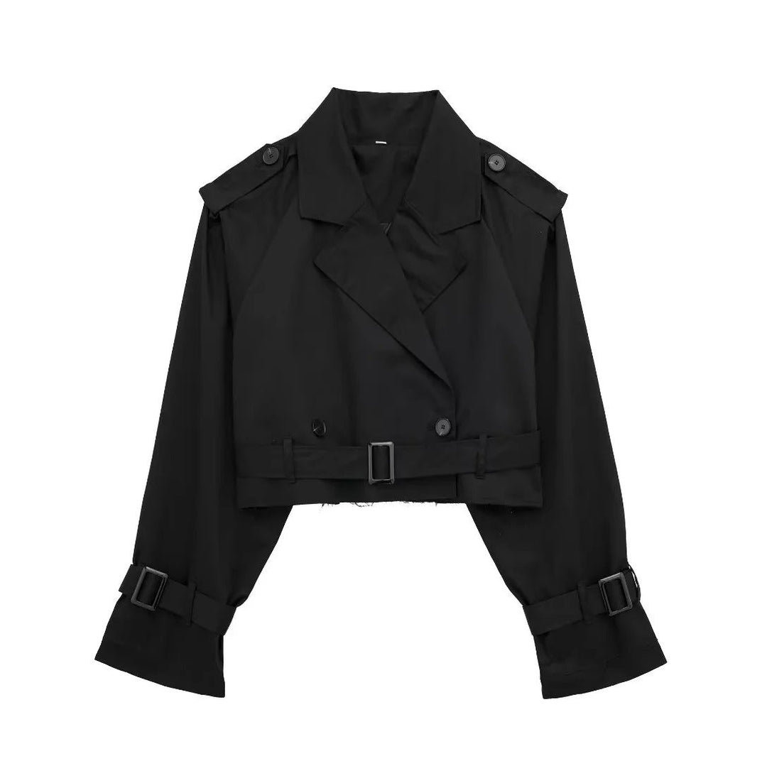 Dames Cropped Trenchcoat Tussenjas