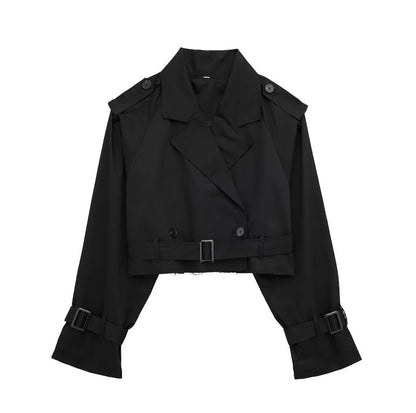 Dames Cropped Trenchcoat Tussenjas
