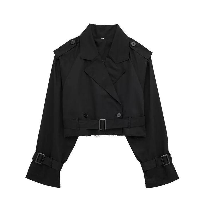 Dames Cropped Trenchcoat Tussenjas
