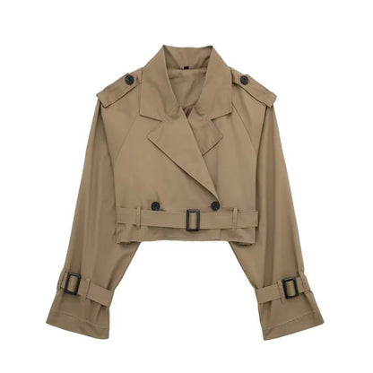 Dames Cropped Trenchcoat Tussenjas