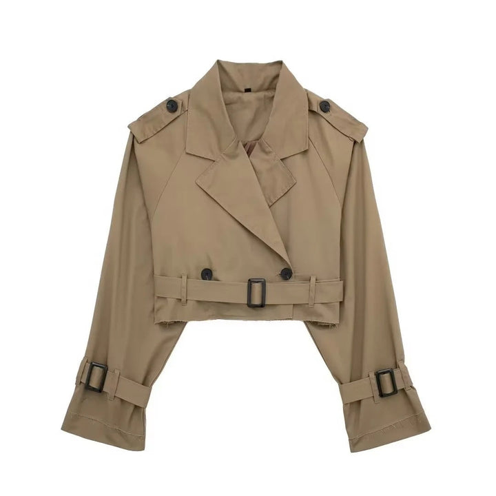 Dames Cropped Trenchcoat Tussenjas