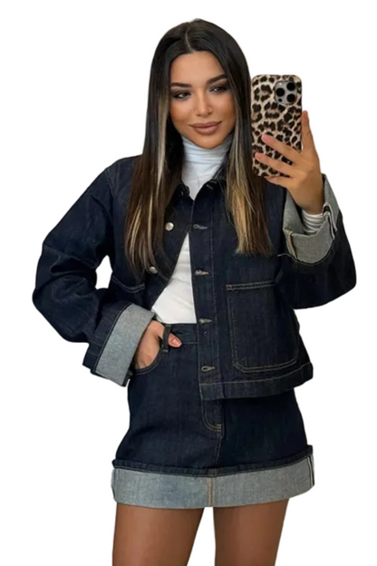 Dames Co Ord Set Jasje en Rok Mini
