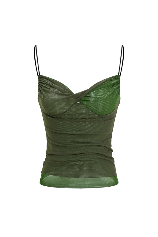 Dames Draped Camisole Top Twist Front