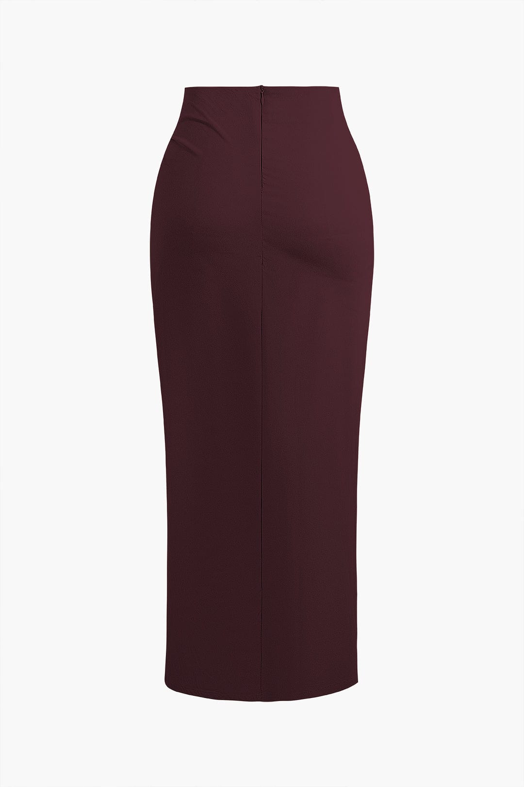 Dames Draped Midi Rok met Split Hoge Taille