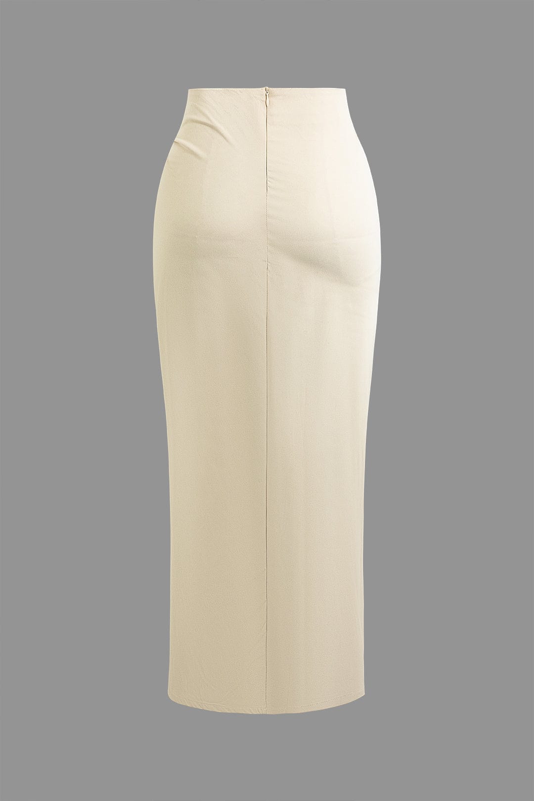 Dames Draped Midi Rok met Split Hoge Taille