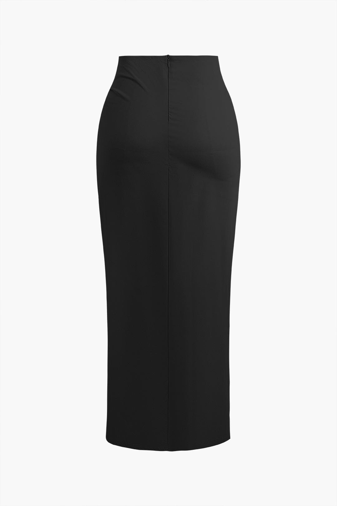 Dames Draped Midi Rok met Split Hoge Taille