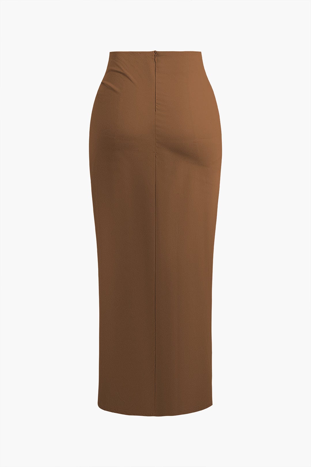Dames Draped Midi Rok met Split Hoge Taille