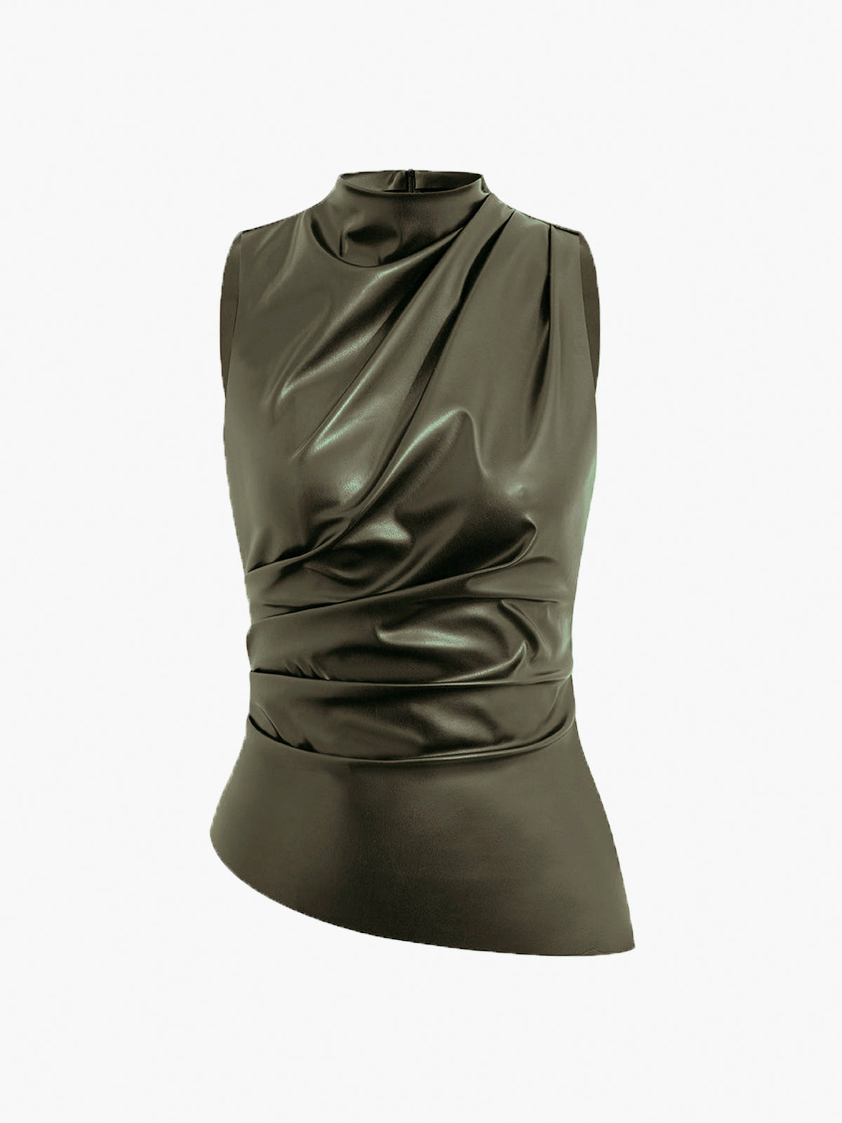 Dames Draped Top Mock Neck