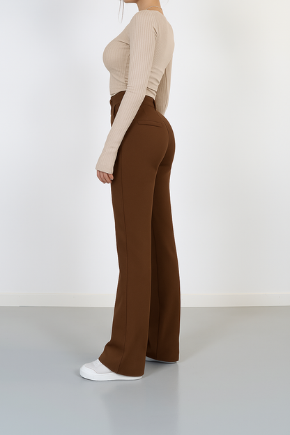 Dames Flared Pantalon High Waist Wide Leg