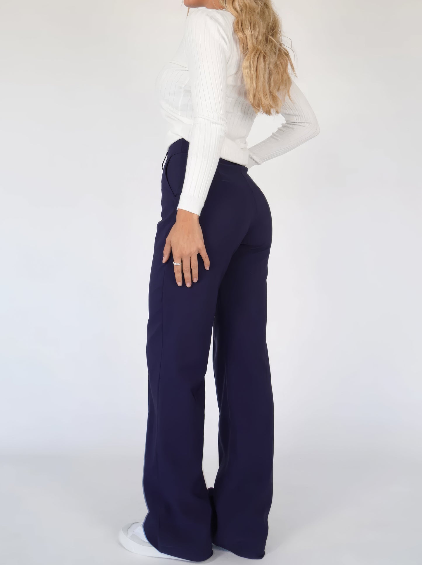 Dames Flared Pantalon High Waist Wide Leg