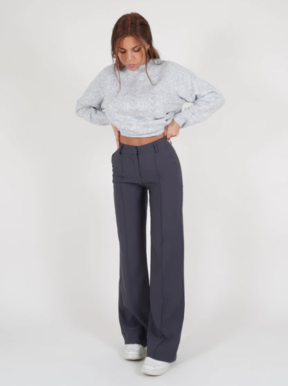 Dames Flared Pantalon High Waist Wide Leg