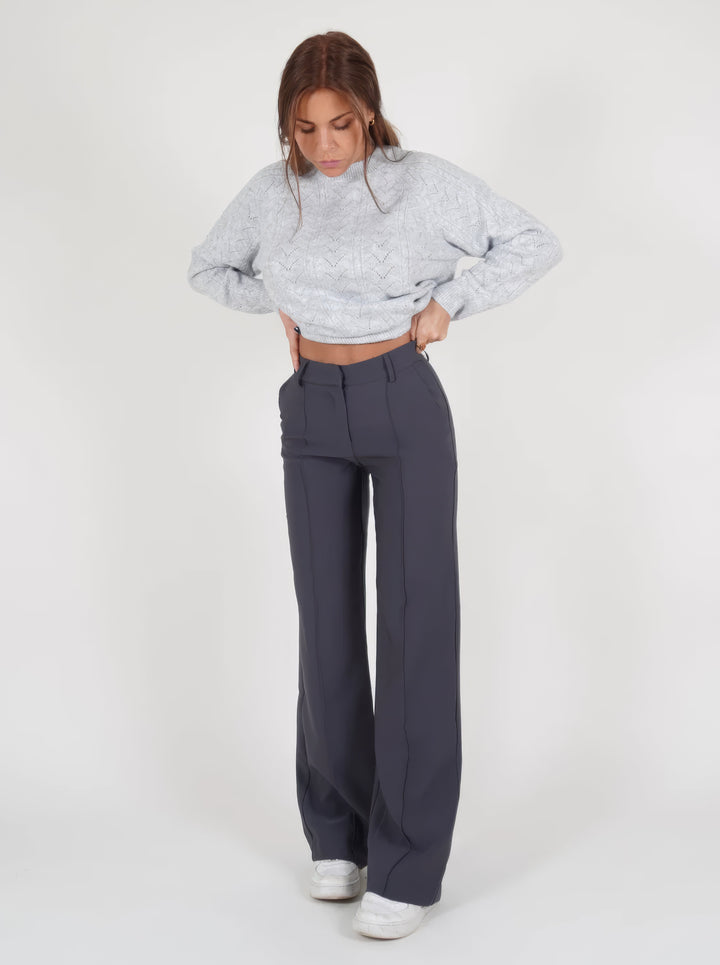 Dames Flared Pantalon High Waist Wide Leg