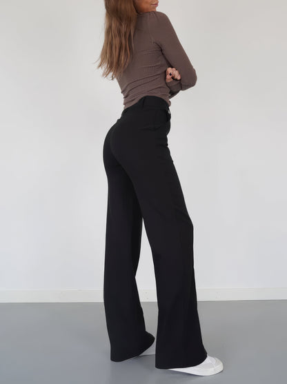 Dames Flared Pantalon High Waist Wide Leg