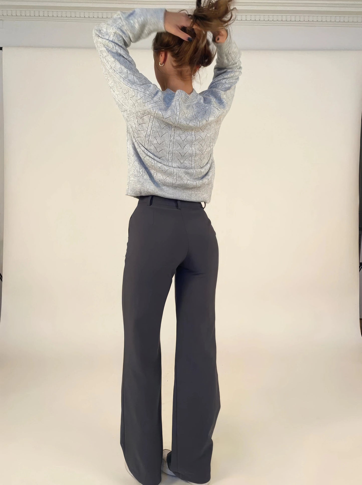 Dames Flared Pantalon Hoge Taille Persvouw