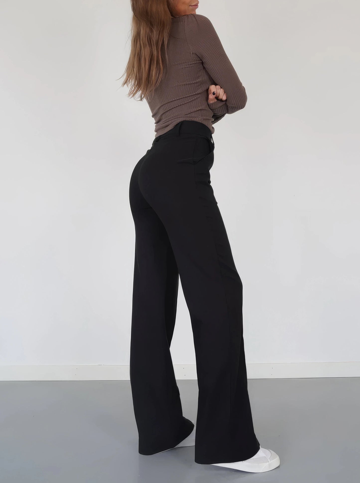 Dames Flared Pantalon Hoge Taille Persvouw