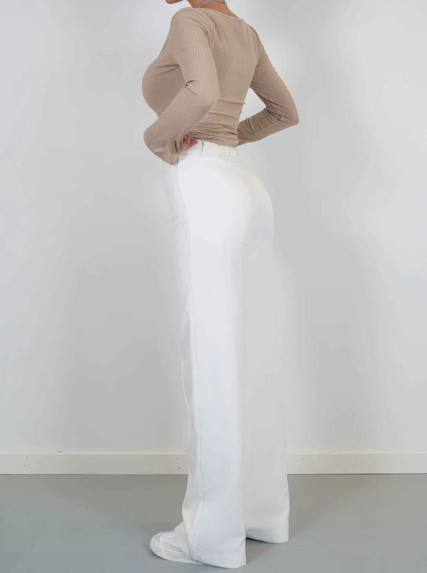 Dames Flared Pantalon Hoge Taille Persvouw