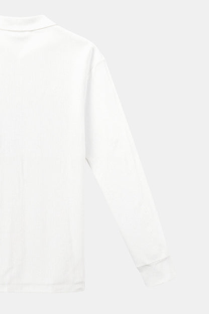 Dames Gebreide Polo Trui Fitted Lange Mouw