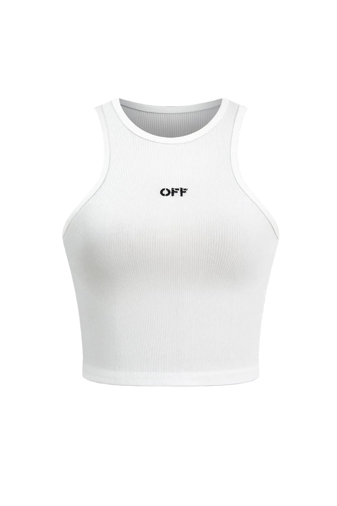 Dames Geribbelde Crop Top Racerback Mouwloos