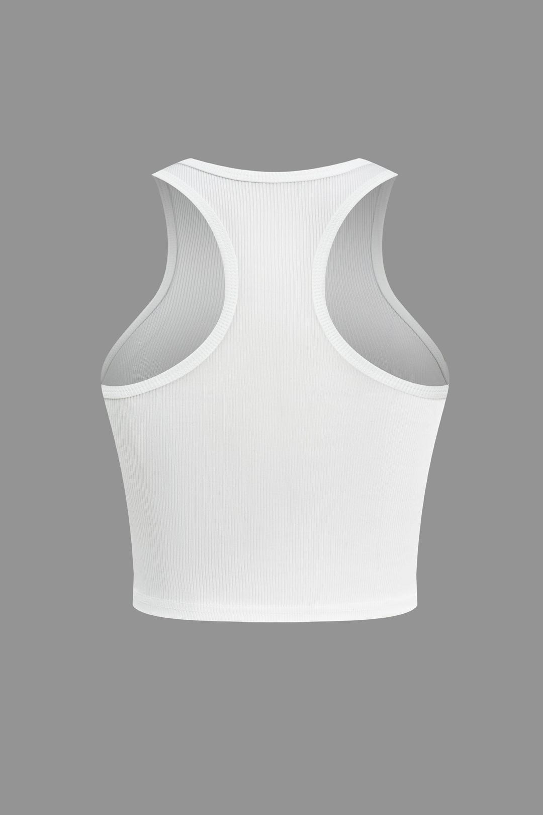 Dames Geribbelde Crop Top Racerback Mouwloos